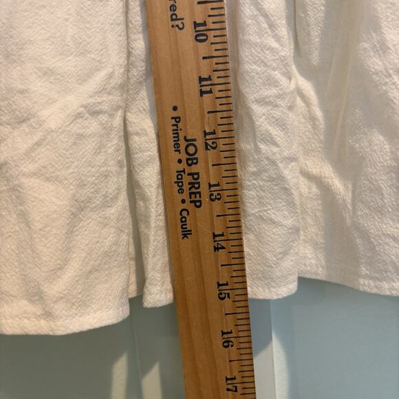 Boho Cottage Mini Skirt‎ Medium White Tennis Pleated Crinkle Gauze Academia Prep - Picture 5 of 9